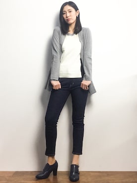 「OLIVE des OLIVE（オリーブデオリーブ）のアイテム（ブーティ）」を使った、矢野結衣さん（レディース・166cm）の冬コーディネート