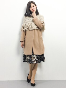 「Another Edition（アナザーエディション）のアイテム（その他アウター）」を使った、矢野結衣さん（レディース・166cm）の冬コーディネート