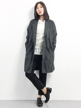 「goa（ゴア）のアイテム（ジャケット/アウター）」を使った、矢野結衣さん（レディース・166cm）の冬コーディネート