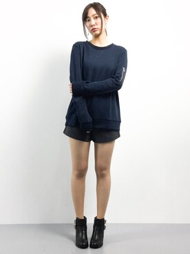 「DETAILS（ディテールズ）のアイテム」を使った、矢野結衣さん（レディース・166cm）の冬コーディネート