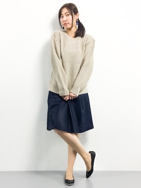 「NANO universe（ナノユニバース）のアイテム（その他シューズ）」を使った、矢野結衣さん（レディース・166cm）の冬コーディネート
