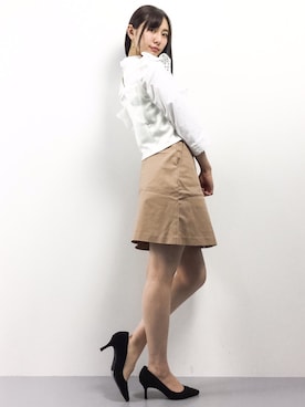 「MICOAMERI（ミコアメリ）のアイテム」を使った、矢野結衣さん（レディース・166cm）の冬コーディネート