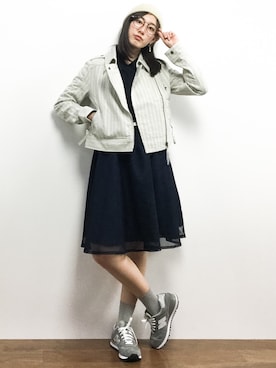 「AZUL by moussy（アズールバイマウジー）のアイテム（その他アウター）」を使った、矢野結衣さん（レディース・166cm）の冬コーディネート
