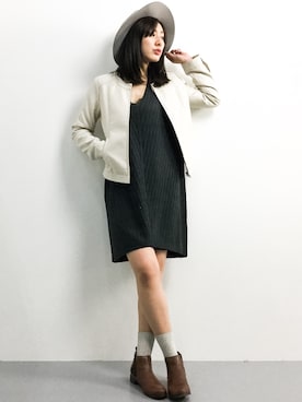 「N.（N. Natural Beauty Basic）（エヌエヌナチュラルビューティーベーシック）のアイテム（ブルゾン）」を使った、矢野結衣さん（レディース・166cm）の春コーディネート