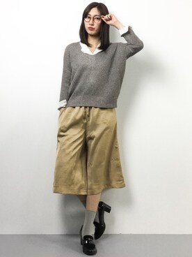 「Te chichi TERRASSE（テチチテラス）のアイテム（パンツ）」を使った、矢野結衣さん（レディース・166cm）の春コーディネート