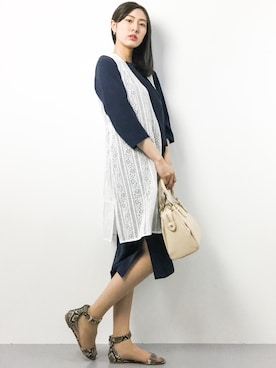 「STRAVITA（ストラヴィータ）のアイテム」を使った、矢野結衣さん（レディース・166cm）の春コーディネート