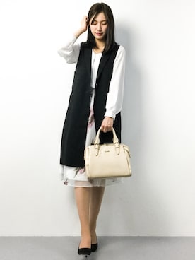 「STRAVITA（ストラヴィータ）のアイテム」を使った、矢野結衣さん（レディース・166cm）の春コーディネート