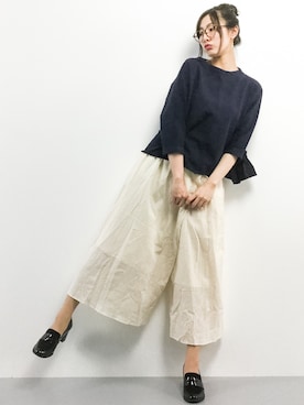 「chambre de charme（シャンブルドゥシャーム）のアイテム（スウェット）」を使った、矢野結衣さん（レディース・166cm）の春コーディネート