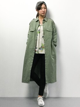 「INTERPLANET WINGS（インタープラネットウィング）のアイテム（パンツ）」を使った、矢野結衣さん（レディース・166cm）の春コーディネート