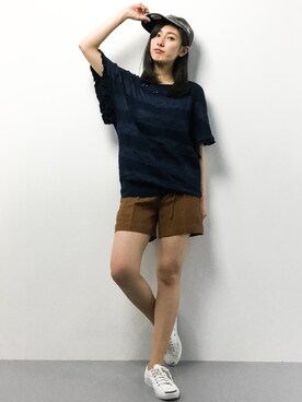 「SINDEE（シンディー）のアイテム」を使った、矢野結衣さん（レディース・166cm）の春コーディネート