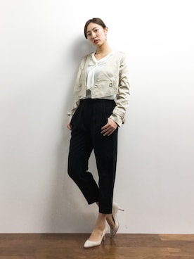 「Bou Jeloud（ブージュルード）のアイテム（トレンチコート）」を使った、矢野結衣さん（レディース・166cm）の春コーディネート