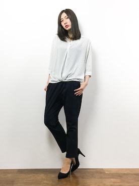 「ILIMA（イリマ）のアイテム（パンプス）」を使った、矢野結衣さん（レディース・167cm）の春コーディネート