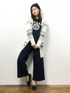「PEACH JOHN（ピーチジョン）のアイテム」を使った、矢野結衣さん（レディース・167cm）の春コーディネート