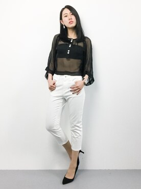 「MICOAMERI（ミコアメリ）のアイテム」を使った、矢野結衣さん（レディース・167cm）の春コーディネート