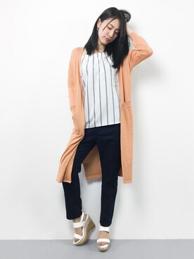 「ILIMA（イリマ）のアイテム（サンダル）」を使った、矢野結衣さん（レディース・167cm）の春コーディネート