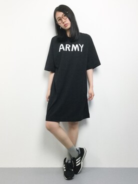 Wego ウィゴー の Wego Armyビッグtシャツワンピース ワンピース Wear
