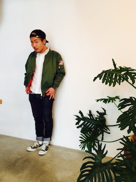 「美容室」｜「アイテム（その他アウター）」を使った、Yuuki Kawamuraさん（メンズ・171cm）の秋コーディネート