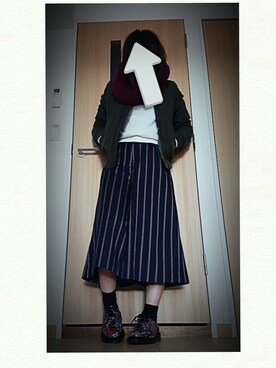 「MULLER（ミューラー）のアイテム（パンツ）」を使った、nacoさん（レディース・156cm）の冬コーディネート