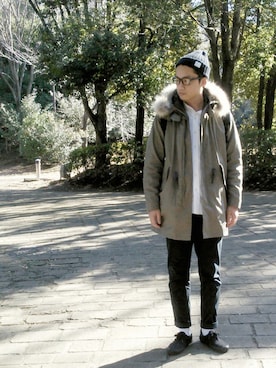 「ADAM ET ROPE'（アダムエロペ）のアイテム（モッズコート）」を使った、masahiro.Hさん（メンズ・177cm）の冬コーディネート