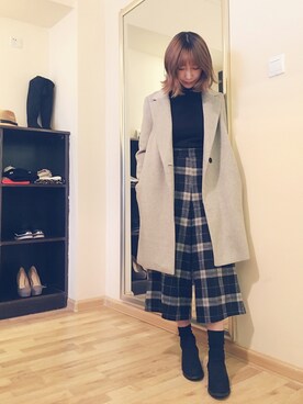 「CLANE（クラネ）のアイテム（ダッフルコート）」を使った、maruさん（レディース・160cm）の秋コーディネート