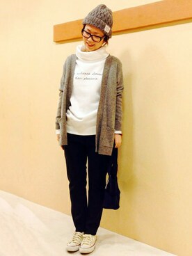 「クロップドパンツ」｜KAOさん（レディース・164cm）の冬コーディネート