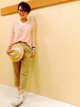 「クロップドパンツ」｜KAOさん（レディース・164cm）の春コーディネート