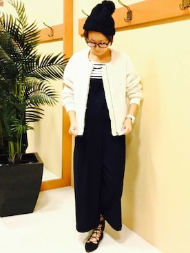 「LBC（エルビーシー）のアイテム（オールインワン・サロペット）」を使った、KAOさん（レディース・164cm）の秋コーディネート