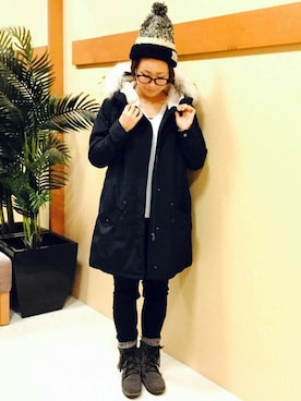「LBC（エルビーシー）のアイテム（モッズコート）」を使った、KAOさん（レディース・164cm）の秋コーディネート