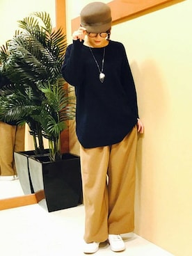 「SUPERGA（スペルガ）のアイテム」を使った、KAOさん（レディース・164cm）の冬コーディネート