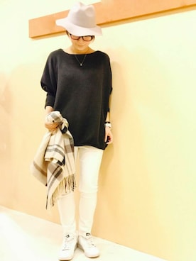 「LBC（エルビーシー）のアイテム（帽子）」を使った、KAOさん（レディース・164cm）の冬コーディネート