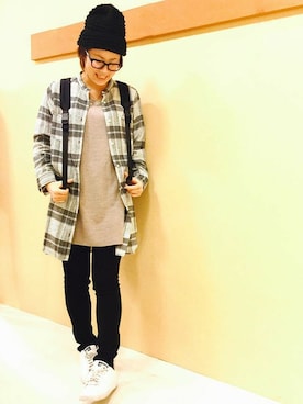 「LBC（エルビーシー）のアイテム（シャツワンピース）」を使った、KAOさん（レディース・164cm）の冬コーディネート