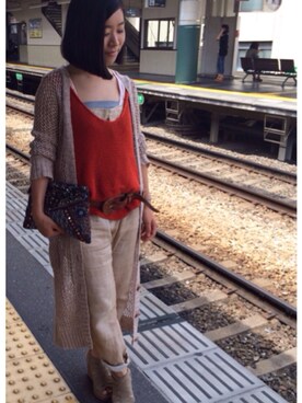 「アイテム（つなぎ/オールインワン、ベージュ系）」を使った、☆sonhi☆さん（レディース・151cm）の夏コーディネート