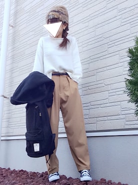 「RAY CASSIN（レイカズン）のアイテム（バックパック/リュック）」を使った、aaachan♡*さん（レディース・150cm）の冬コーディネート