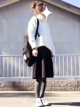 「RAY CASSIN（レイカズン）のアイテム（バックパック/リュック）」を使った、aaachan♡*さん（レディース・150cm）の冬コーディネート