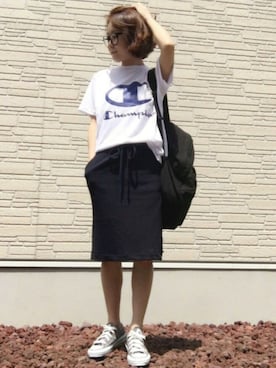 「RAY CASSIN（レイカズン）のアイテム（バックパック/リュック）」を使った、aaachan♡*さん（レディース・150cm）の夏コーディネート