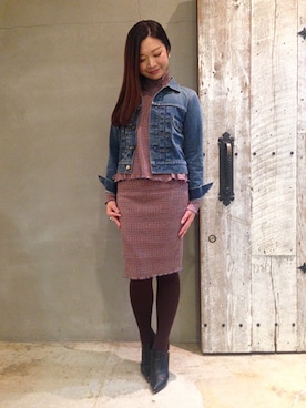 「スカラップ」｜「アイテム（デニムジャケット）」を使った、Articlegirlさん（レディース・160cm）の秋コーディネート