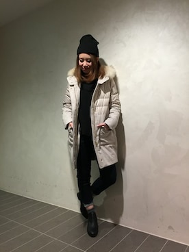 「qualite（カリテ）のアイテム（帽子）」を使った、SAYAさん（レディース・164cm）の秋コーディネート