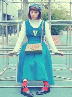 「Grimoire（グリモワール）のアイテム（ワンピース/ドレス）」を使った、野村仁美さん（レディース・159cm）の秋コーディネート