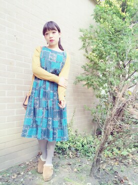 「Grimoire（グリモワール）のアイテム（ワンピース/ドレス）」を使った、野村仁美さん（レディース・159cm）の秋コーディネート