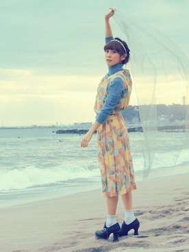 「Grimoire（グリモワール）のアイテム（ワンピース/ドレス）」を使った、野村仁美さん（レディース・159cm）の冬コーディネート