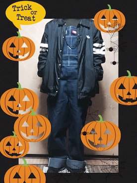 「ハロウィン」｜「アイテム（ナイロンジャケット）」を使った、SKNYさん（レディース・159cm）の秋コーディネート
