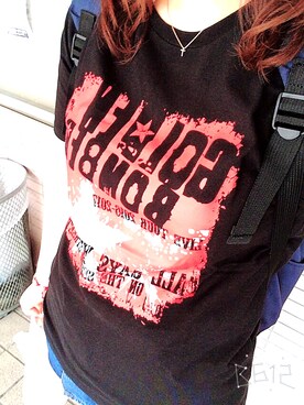 「金爆2016年ライブTシャツのアイテム（Tシャツ/カットソー、ブラック系）」を使った、Na-miさん（レディース・155cm）の冬コーディネート