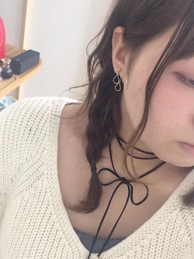 「紐チョーカーのアイテム（ネックレス、ブラック系）」を使った、Na-miさん（レディース・155cm）の冬コーディネート