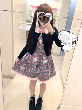 「DearMyLove（ディアマイラブ）のハートフリル刺繍ブラウス」を使った、𝓴さん（レディース・160cm）の春コーディネート