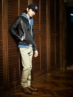 「NANO universe（ナノユニバース）のアイテム（ブーツ）」を使った、nano・universe men's STAFFさん（メンズ・171cm）の秋コーディネート