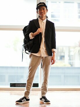 「NANO universe（ナノユニバース）のアイテム（キャップ）」を使った、nano・universe men's STAFFさん（メンズ・171cm）の春コーディネート