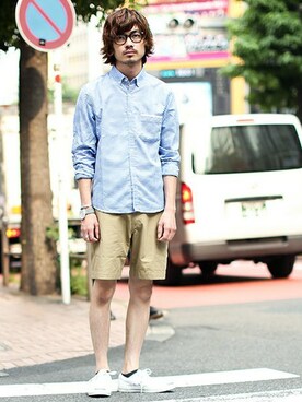 nano・universe men's STAFFさん(メンズ・171cm)の夏コーディネート
