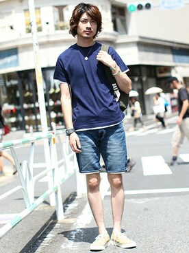 「NANO universe（ナノユニバース）のアイテム（アクセサリー）」を使った、nano・universe men's STAFFさん（メンズ・171cm）の夏コーディネート