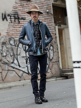 「NANO universe（ナノユニバース）のアイテム（ブーツ）」を使った、nano・universe men's STAFFさん（メンズ・171cm）の冬コーディネート
