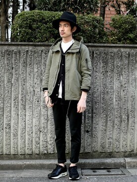 「NANO universe（ナノユニバース）のアイテム（モッズコート）」を使った、nano・universe men's STAFFさん（メンズ・171cm）の春コーディネート